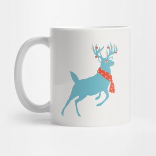 Blue reindeer xmas Mug